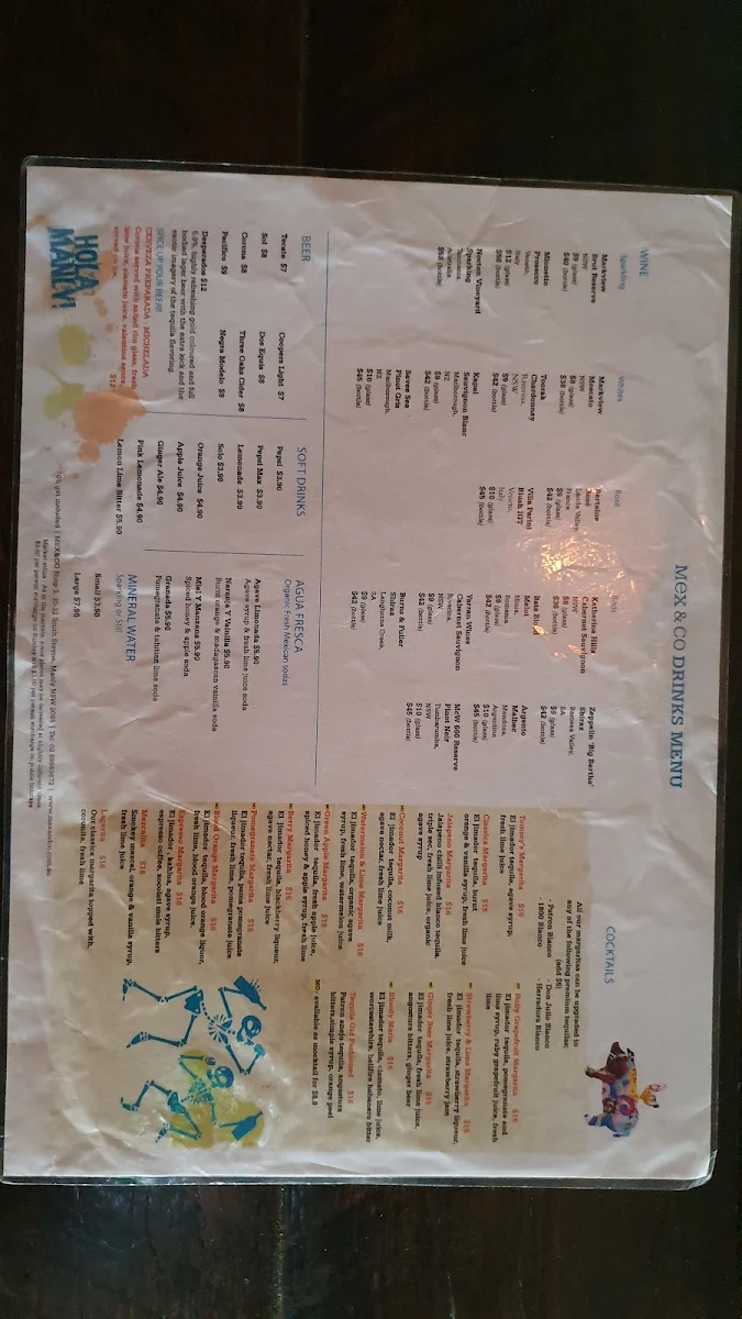 Menu, Mex & Co Manly