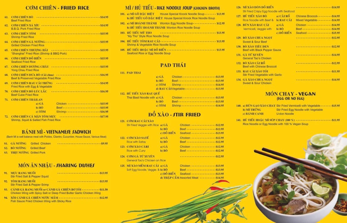 Menu, PHO NON LA