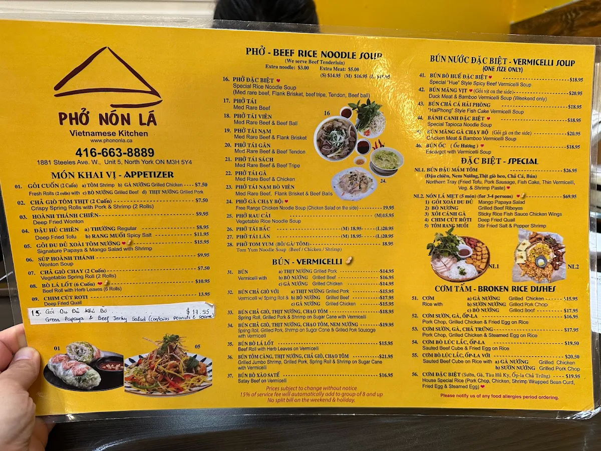 Menu, PHO NON LA