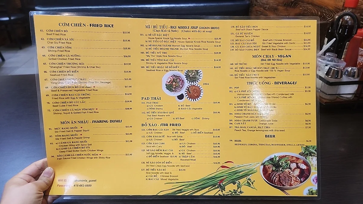 Menu, PHO NON LA