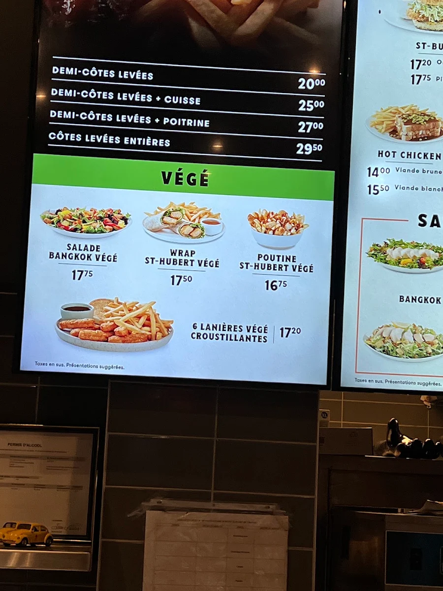 Menu, Express St-Hubert