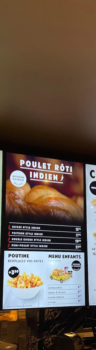 Menu, Express St-Hubert