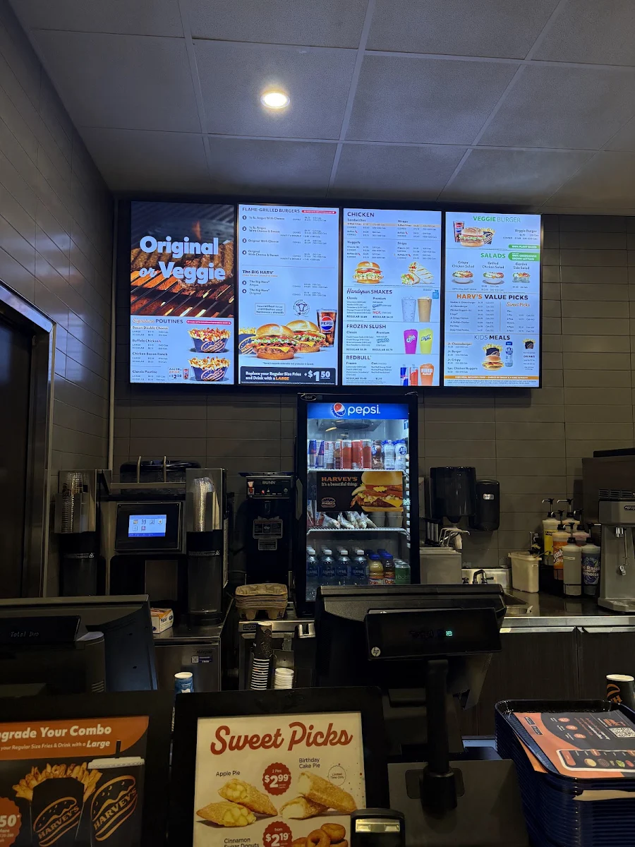 Menu, Harvey's