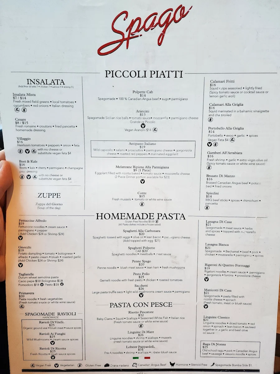 Menu, Spago Caesars Windsor