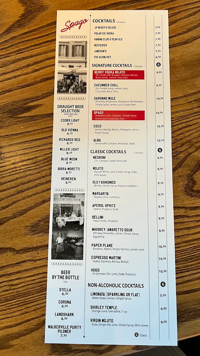 Menu, Spago Caesars Windsor
