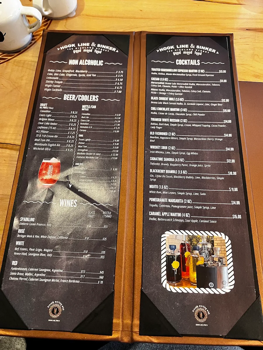 Menu, Hook Line & Sinker