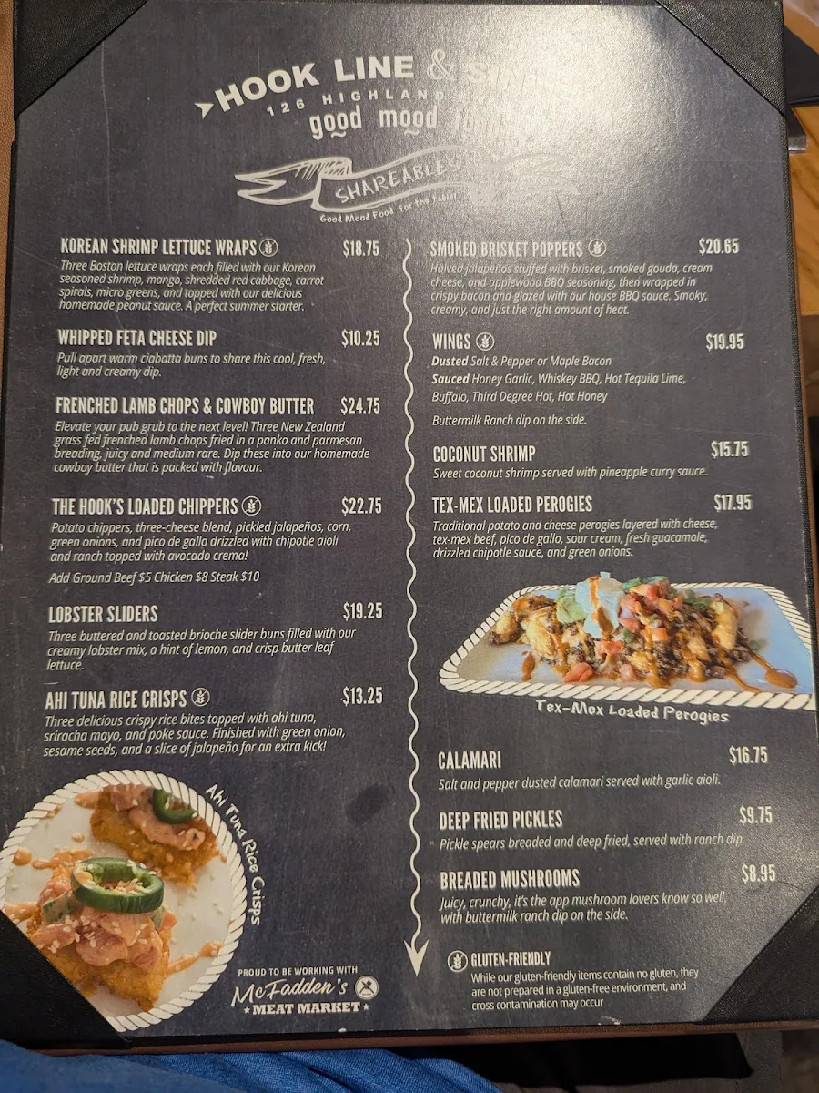 Menu, Hook Line & Sinker