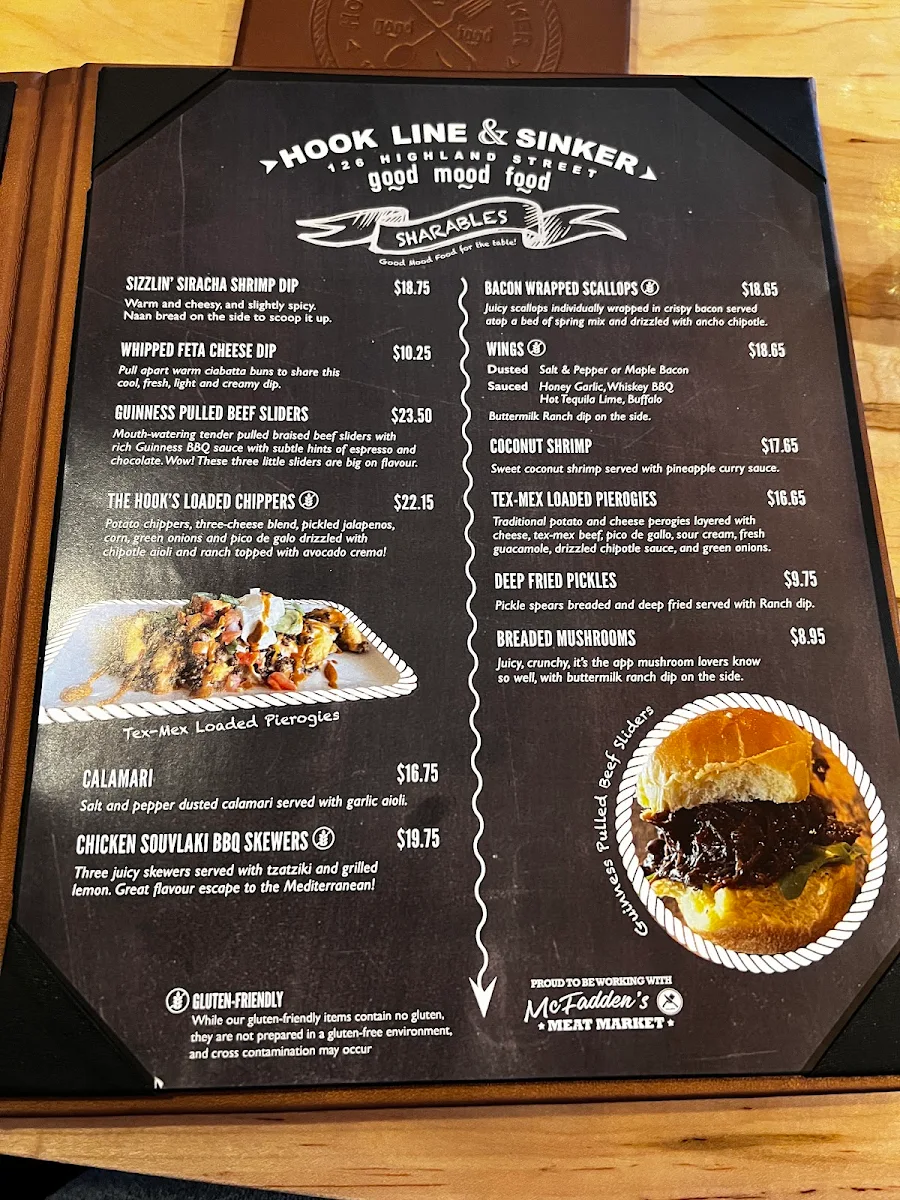Menu, Hook Line & Sinker