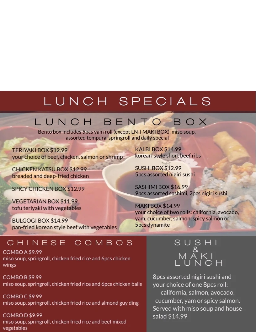 Menu, Akima House