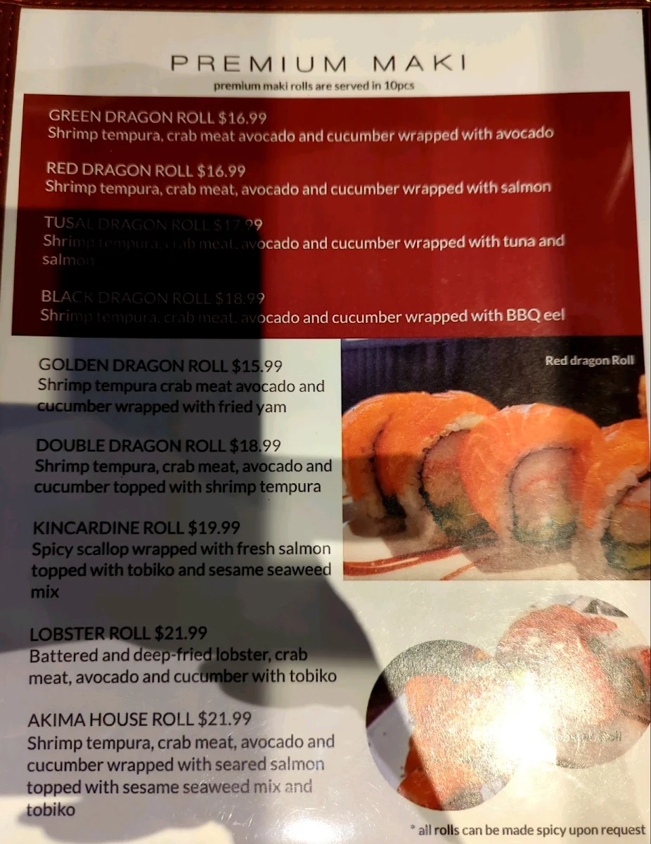 Menu, Akima House