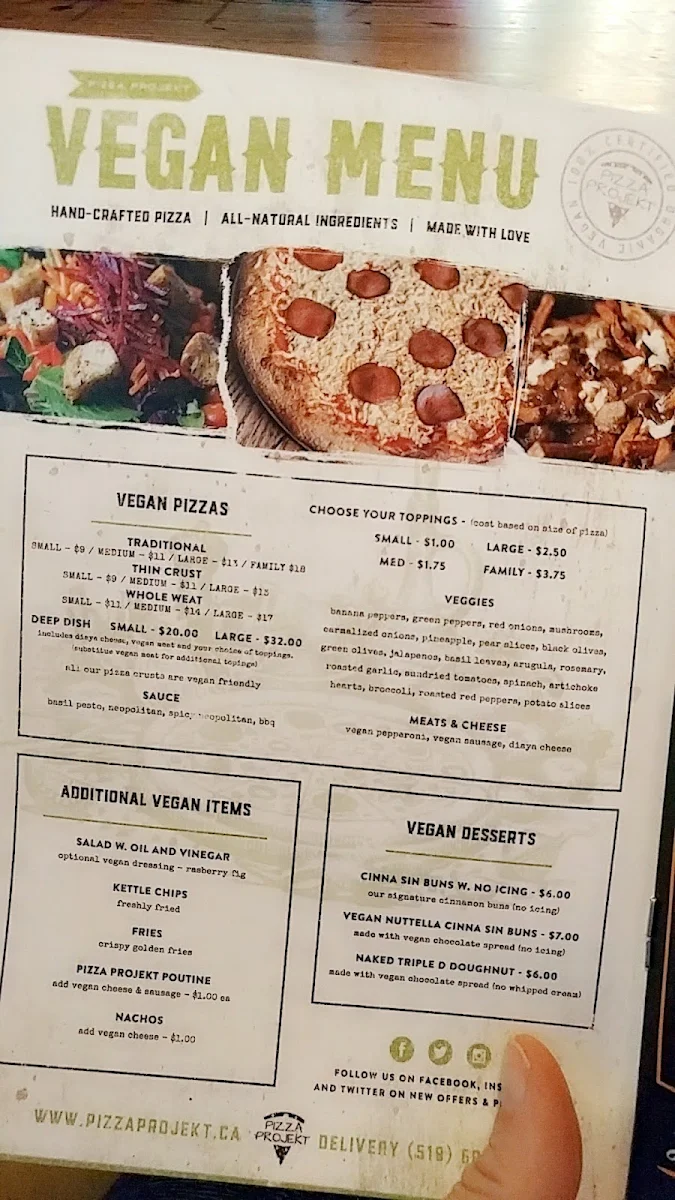 Menu, Pizza Projekt