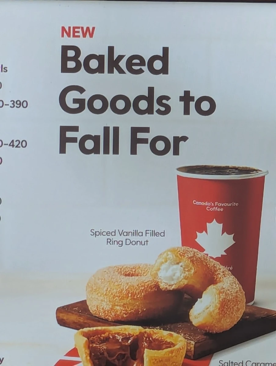 Menu, Tim Hortons