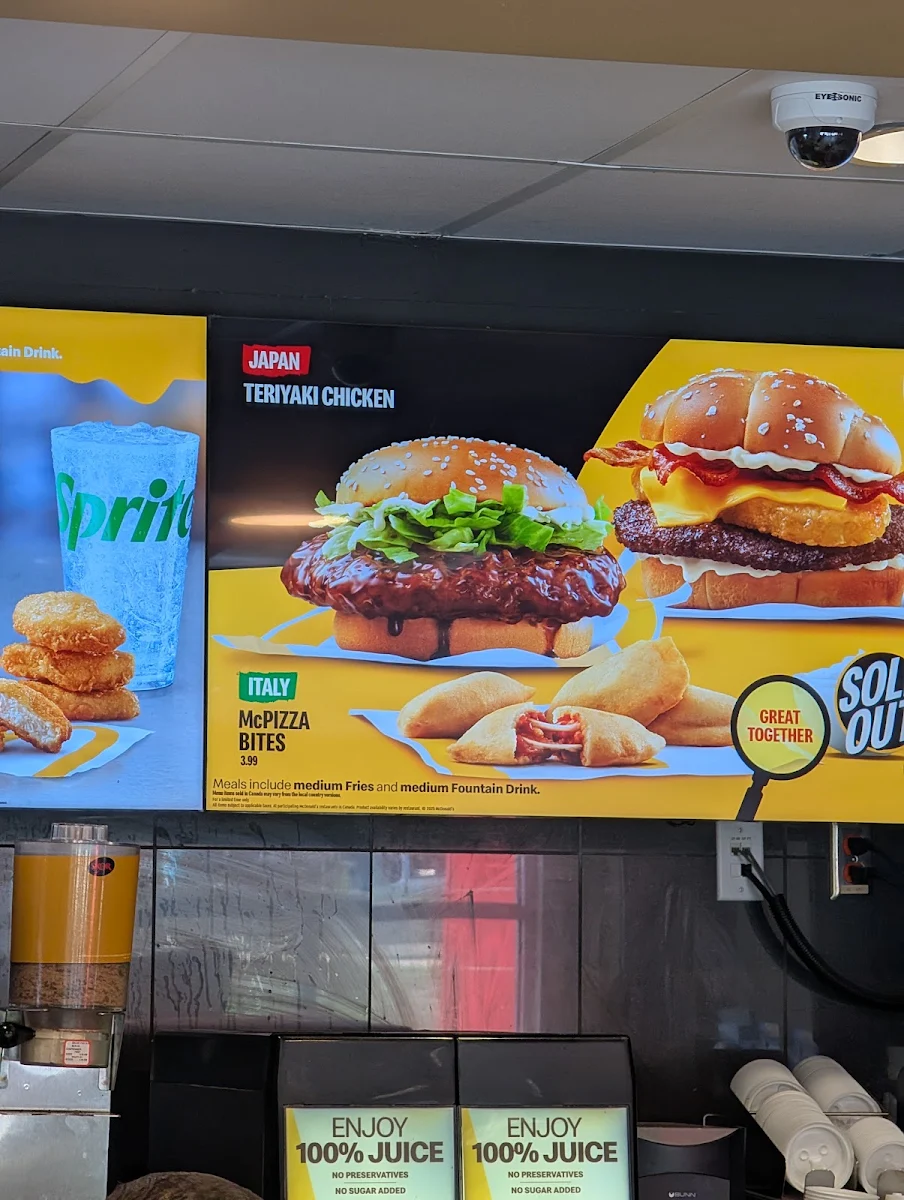 Menu, McDonald's