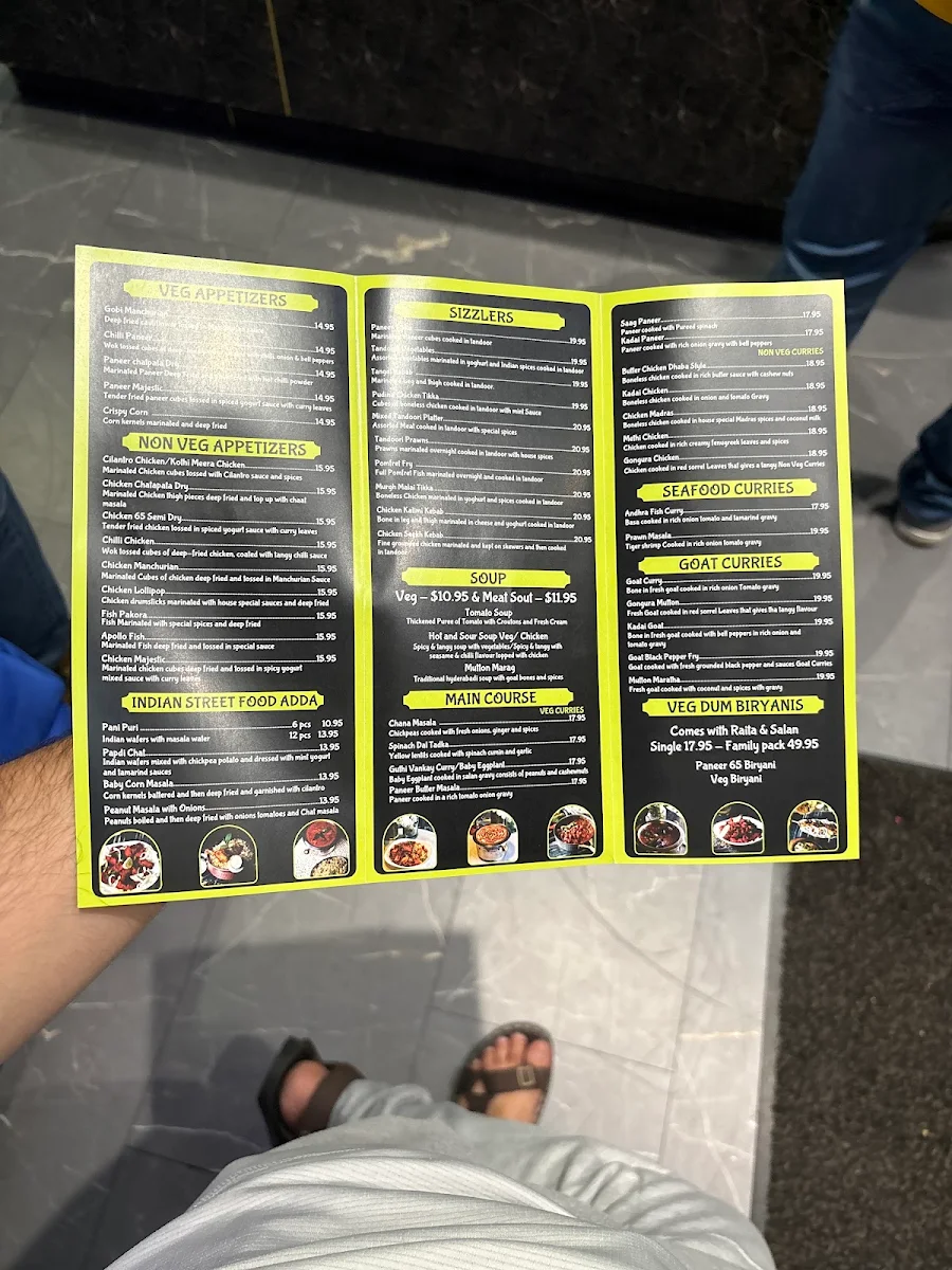 Menu, Bahubali Biryani House
