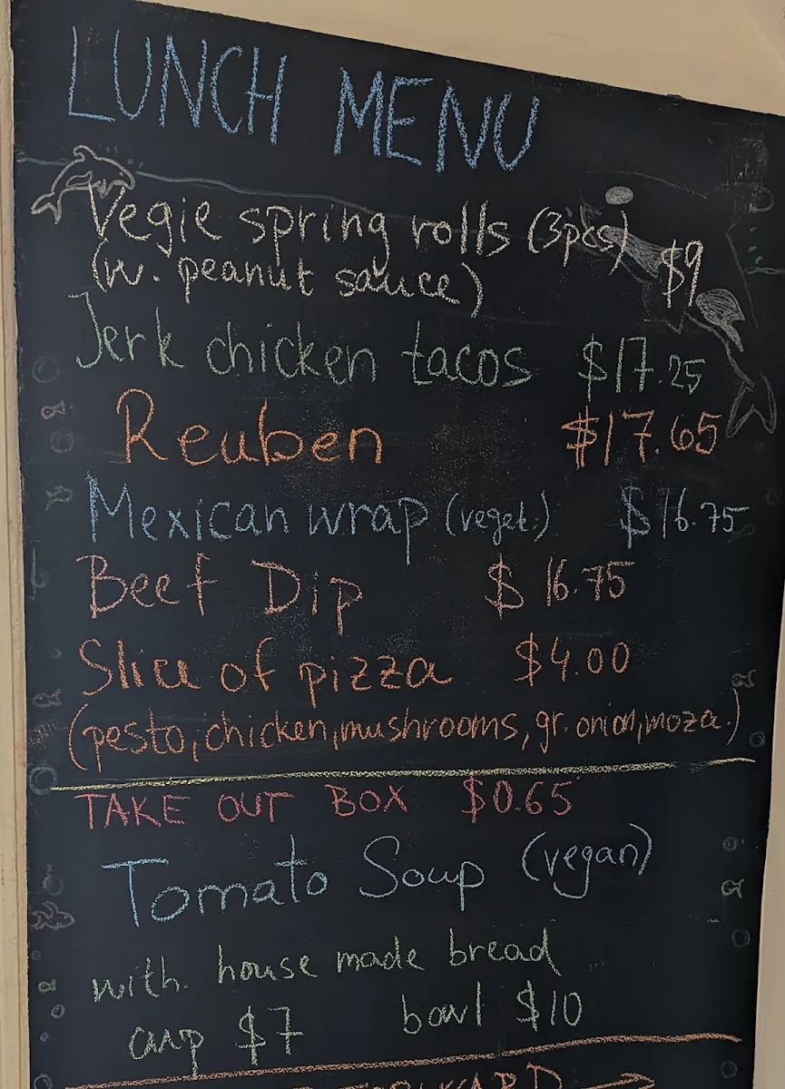 Menu, Coho Joe Cafe & BnB