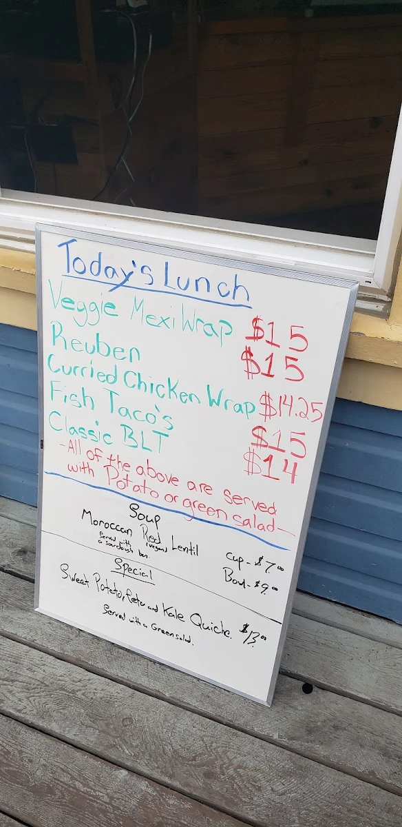 Menu, Coho Joe Cafe & BnB