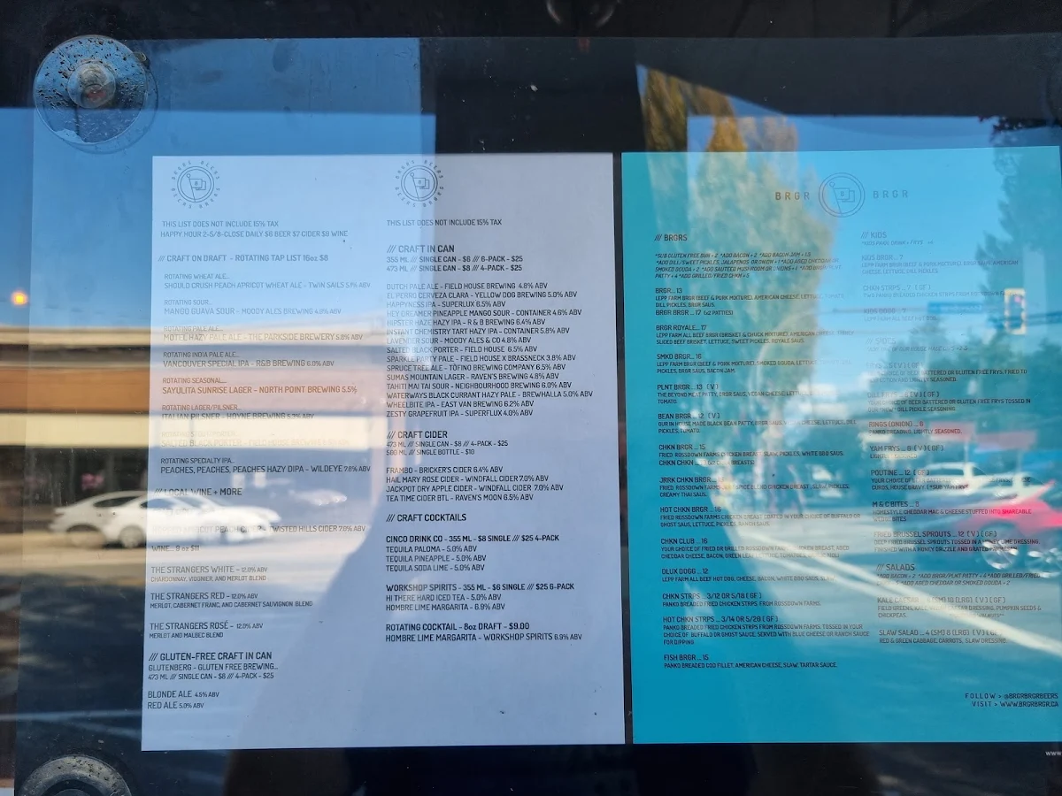 Menu, BRGR BRGR