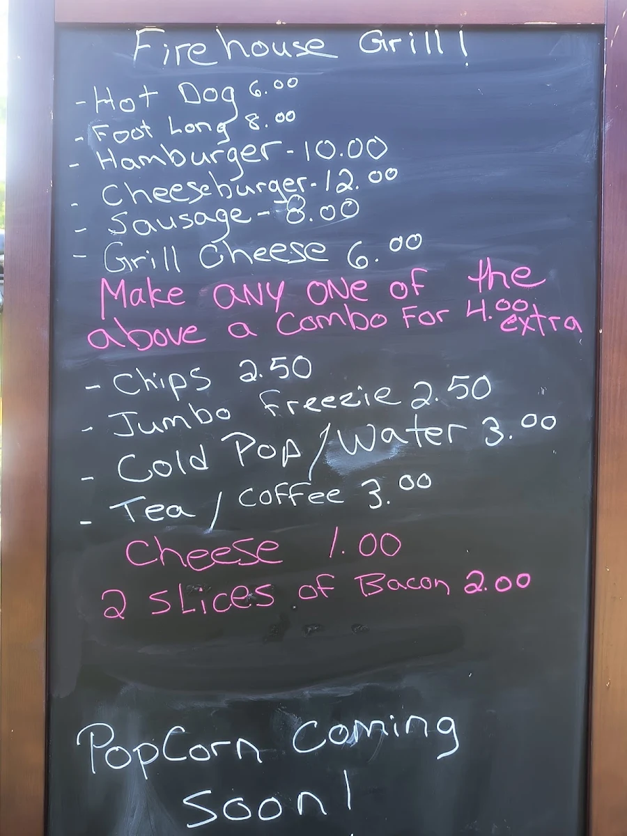 Menu, Firehouse Dorset Grill