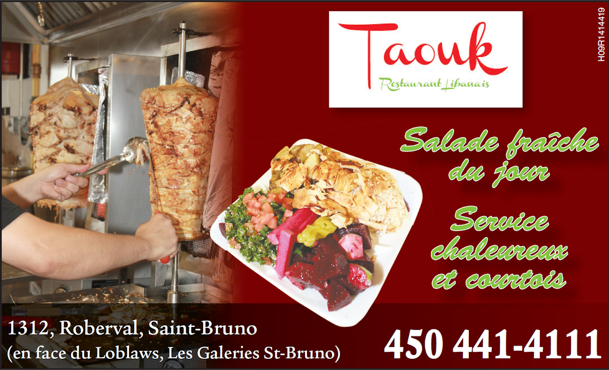 Menu, Restaurant Taouk