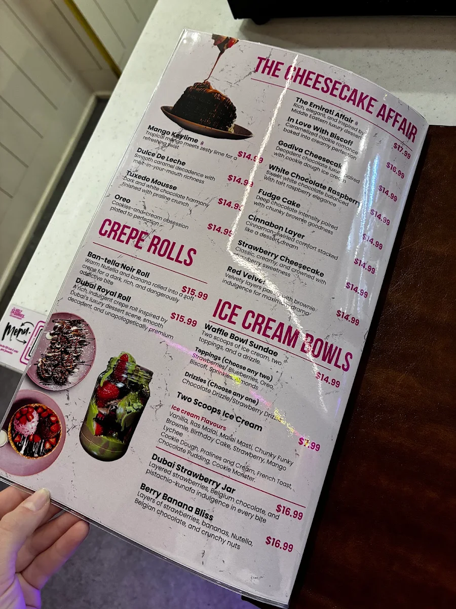 Menu, Holy Shakes Café. Dessert. Eatery.
