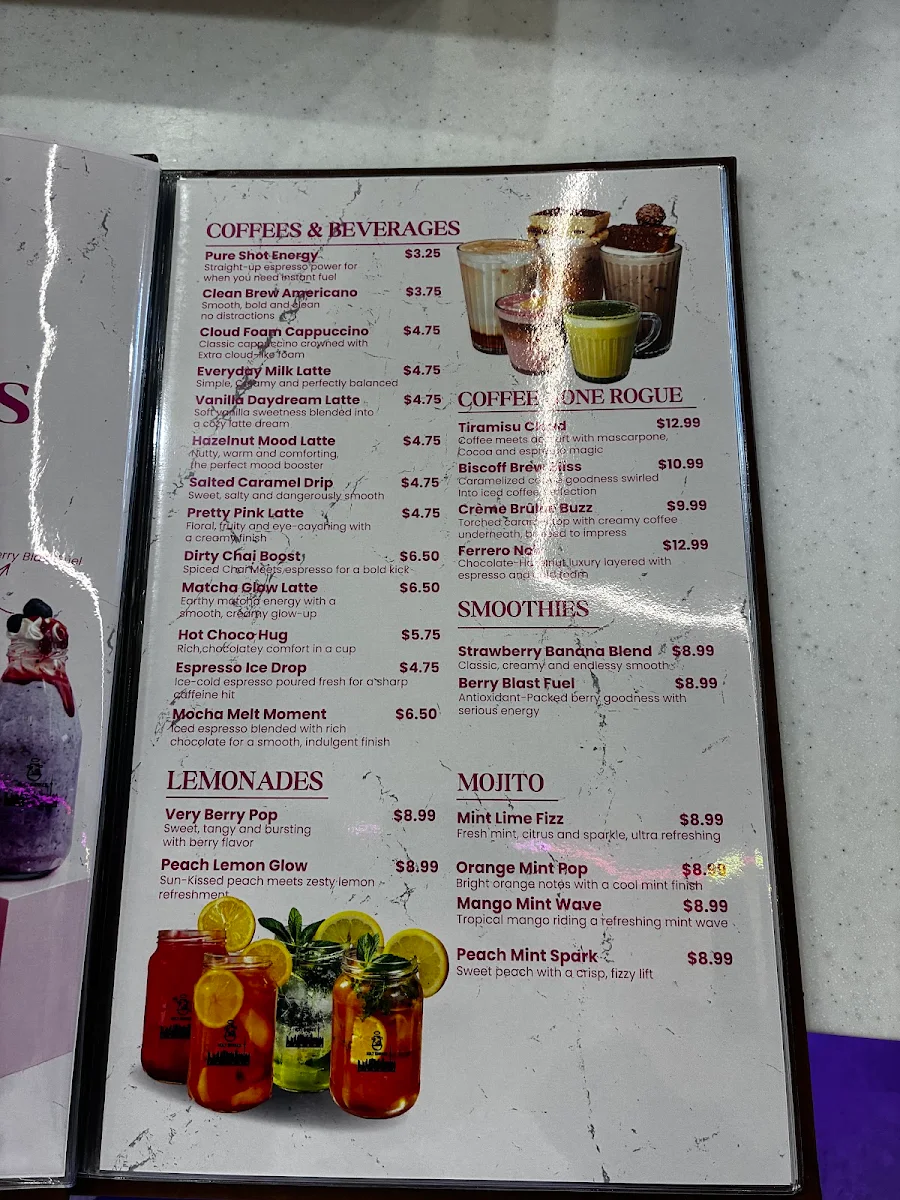 Menu, Holy Shakes Café. Dessert. Eatery.