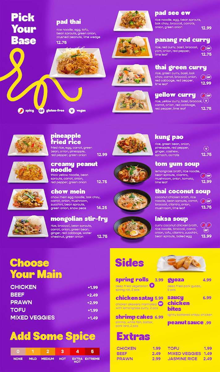 Menu, Rice and Noodle (17 Ave SW)