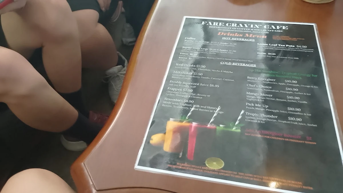 Menu, Fare Cravin' cafe