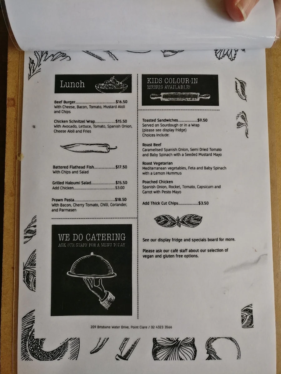 Menu, Fare Cravin' cafe