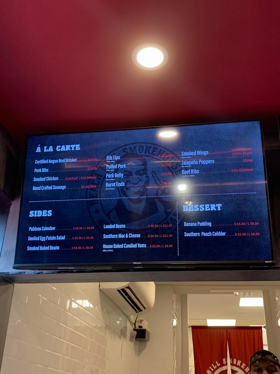 Menu, Beach Hill Smokehouse Downtown