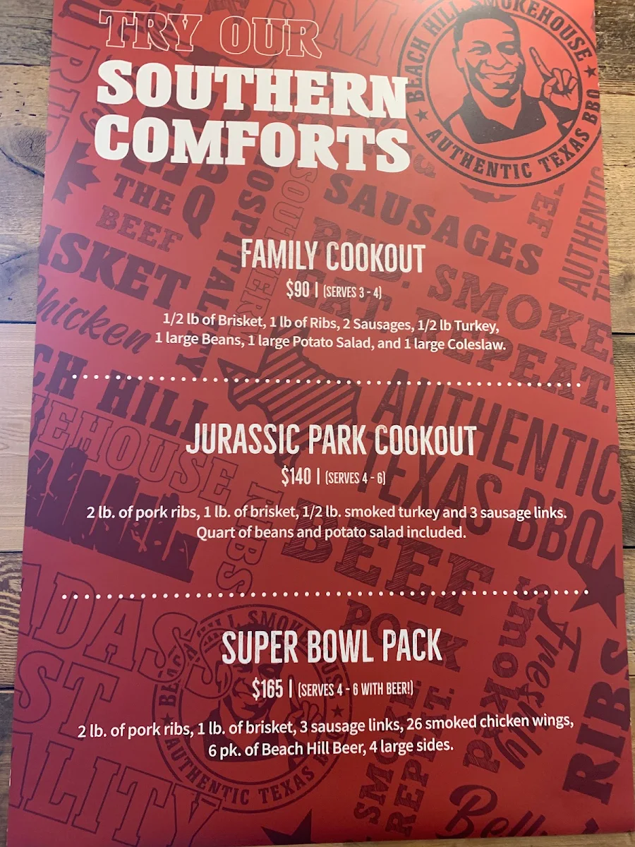 Menu, Beach Hill Smokehouse Downtown