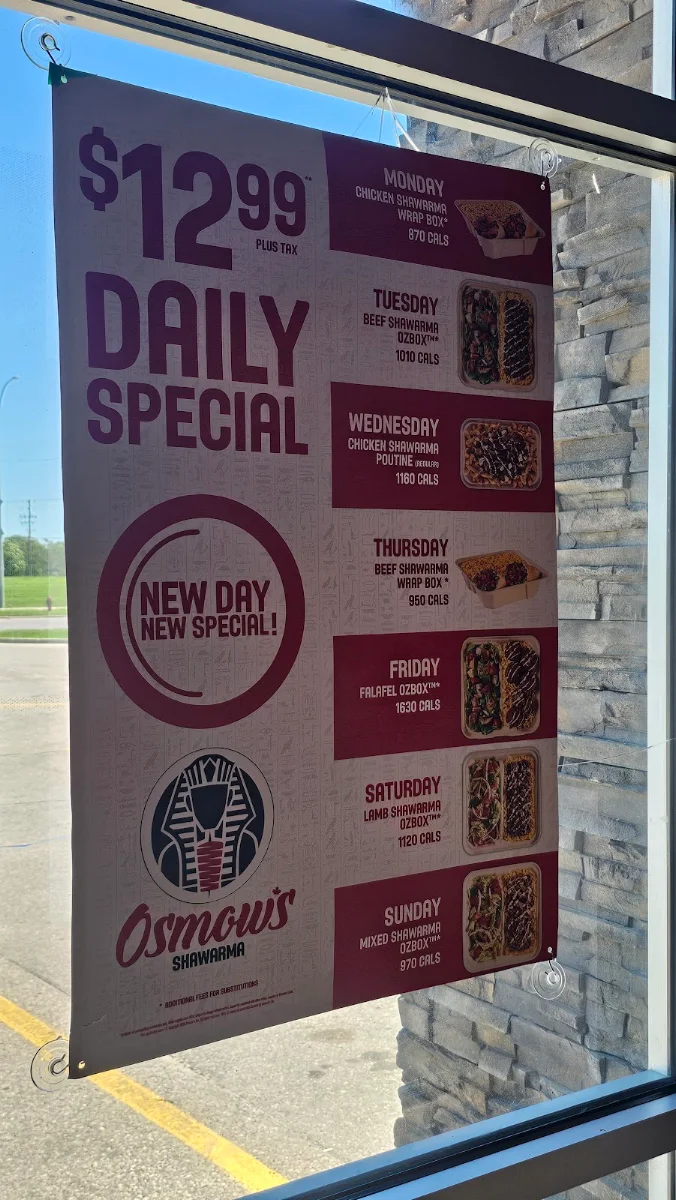 Menu, Osmow's Shawarma