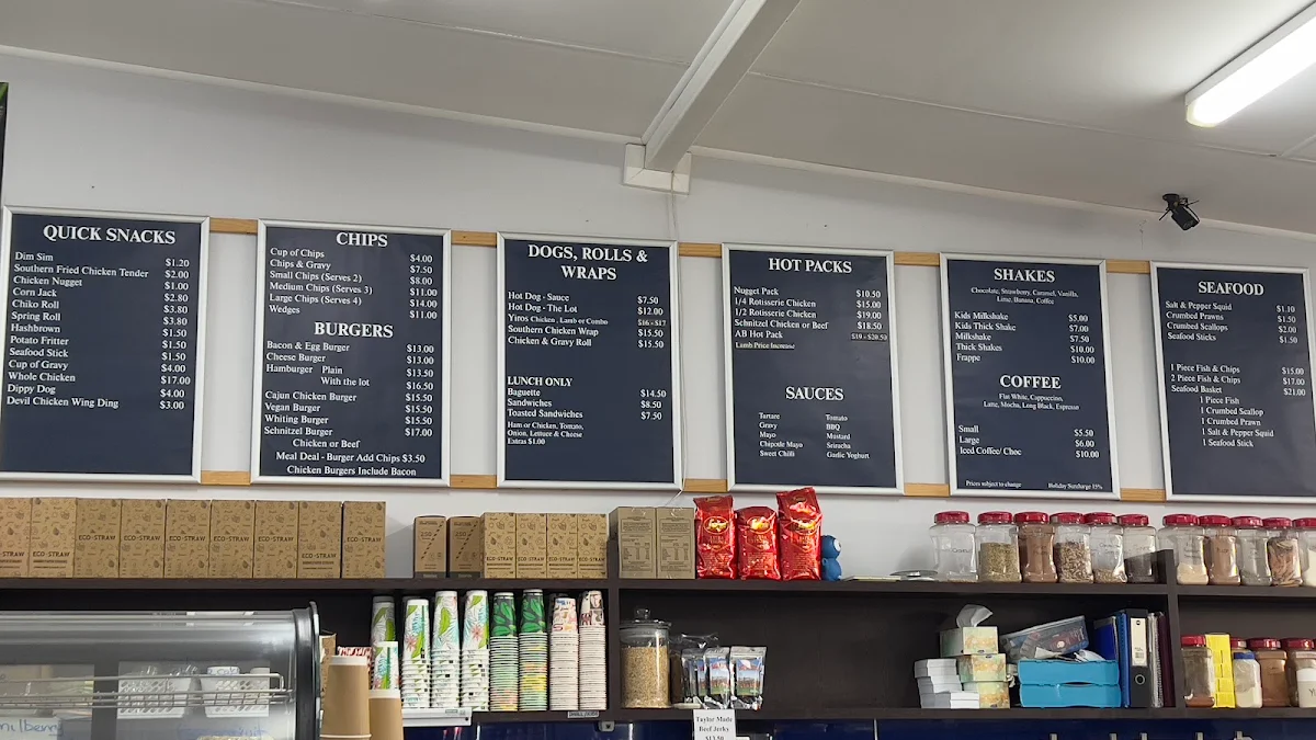 Menu, Amanda's Takeaway