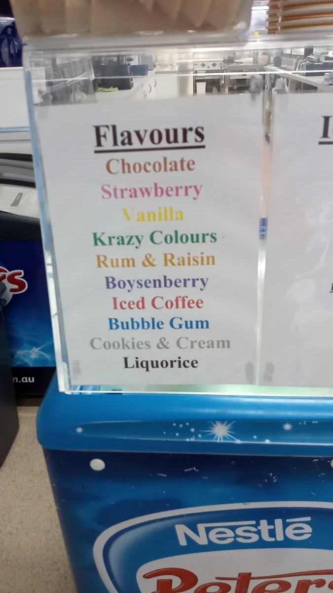 Menu, Amanda's Takeaway