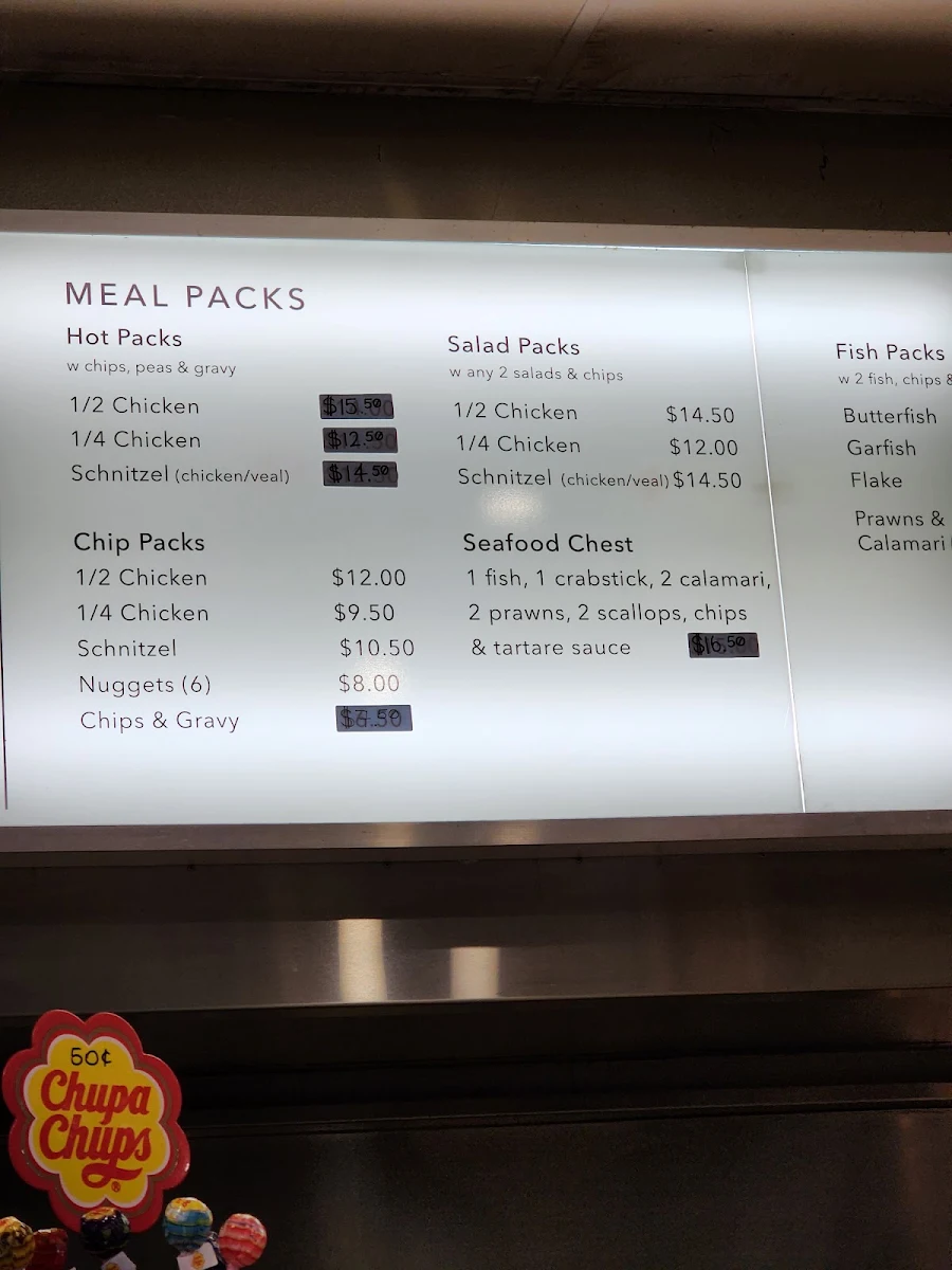 Menu, Mr chicken Parafield gardens