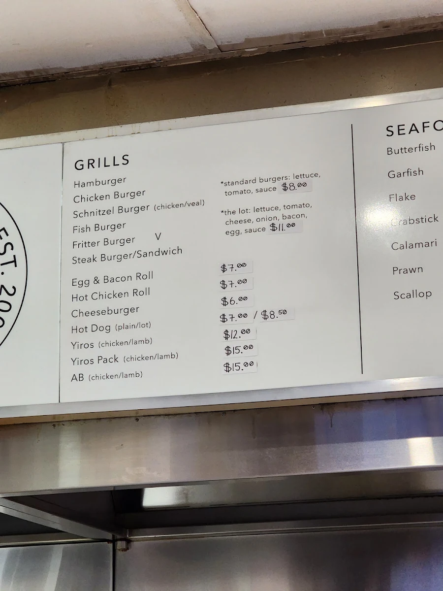 Menu, Mr chicken Parafield gardens