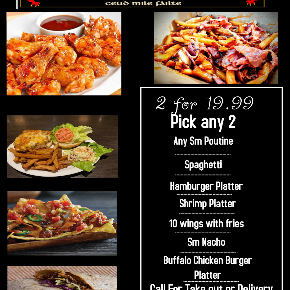 Menu, Glengarrian Pub & Restaurant