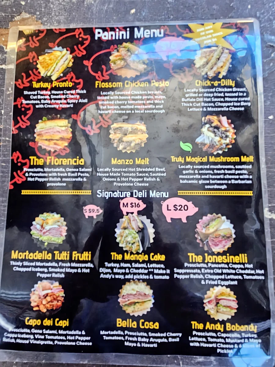 Menu, Flossie's Sandwich Parlor - Belleville