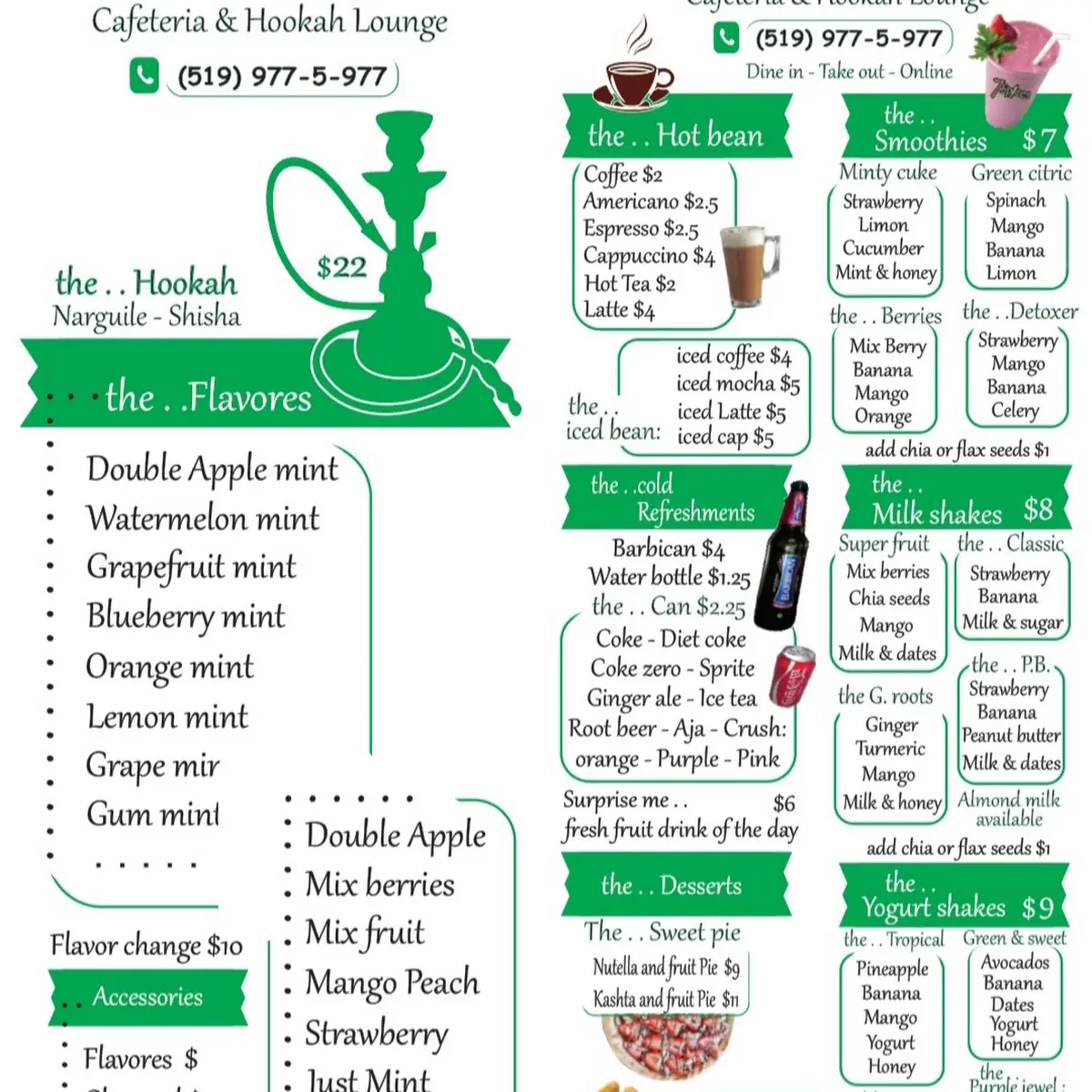 Menu, Aromas Café by 7Spices