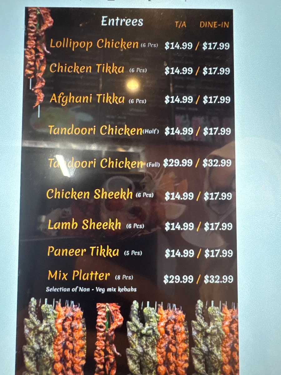 Menu, Paradise Tarneit