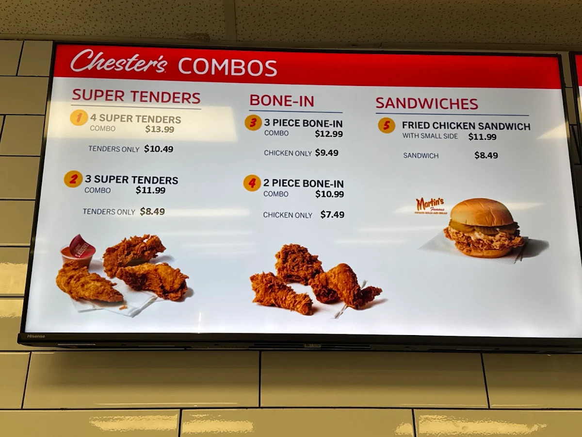 Menu, Chester’s chicken