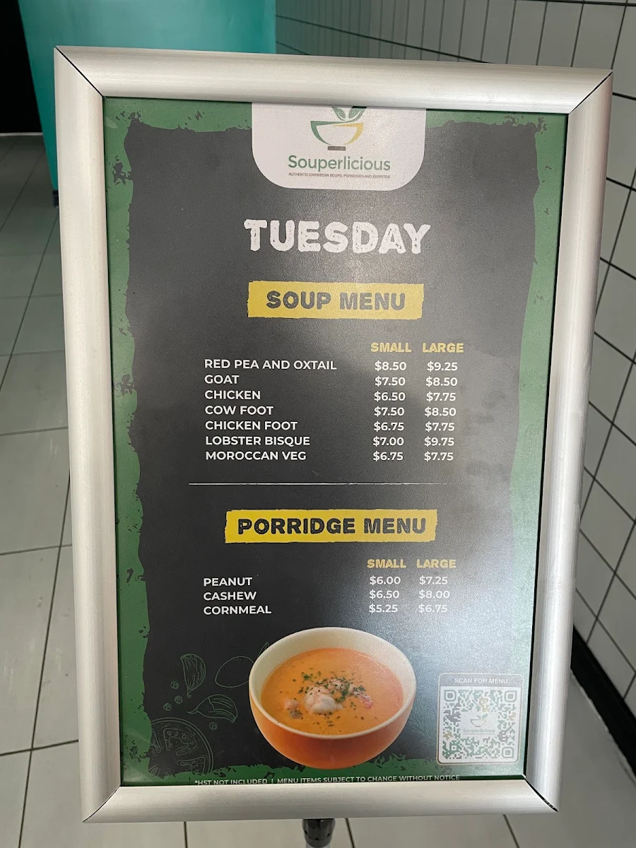 Menu, Souperlicious - on Eglinton Ave. (Scarborough)