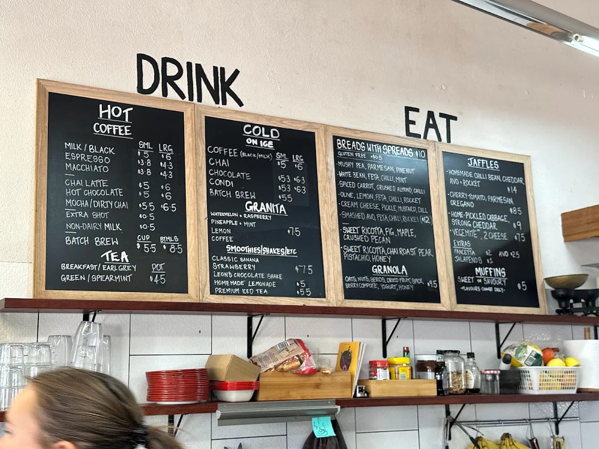 Menu, The Goods Coffee Shop