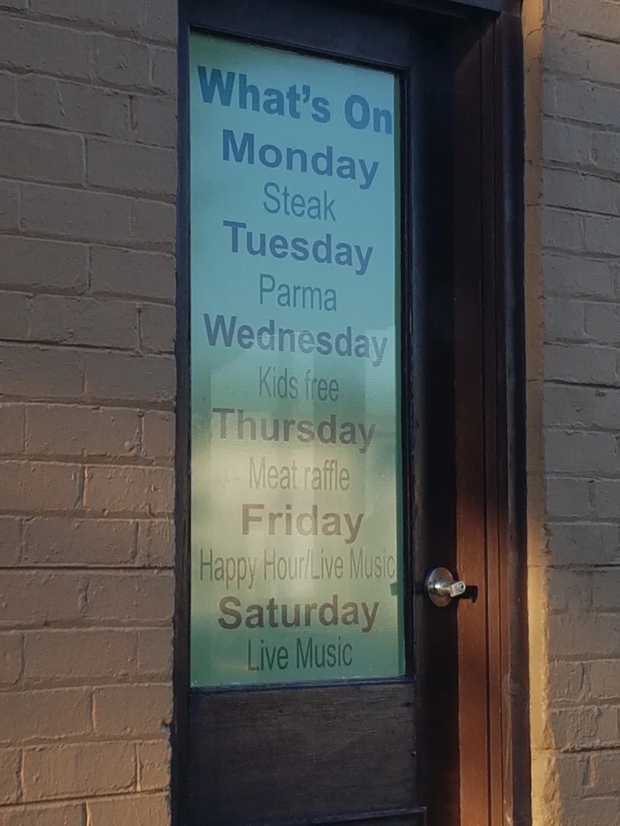Menu, MacNamara's Irish Pub