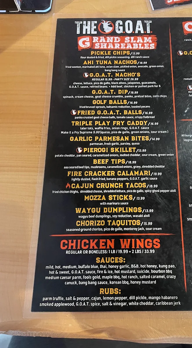 Menu, The GOAT Tap & Eatery Walkerville