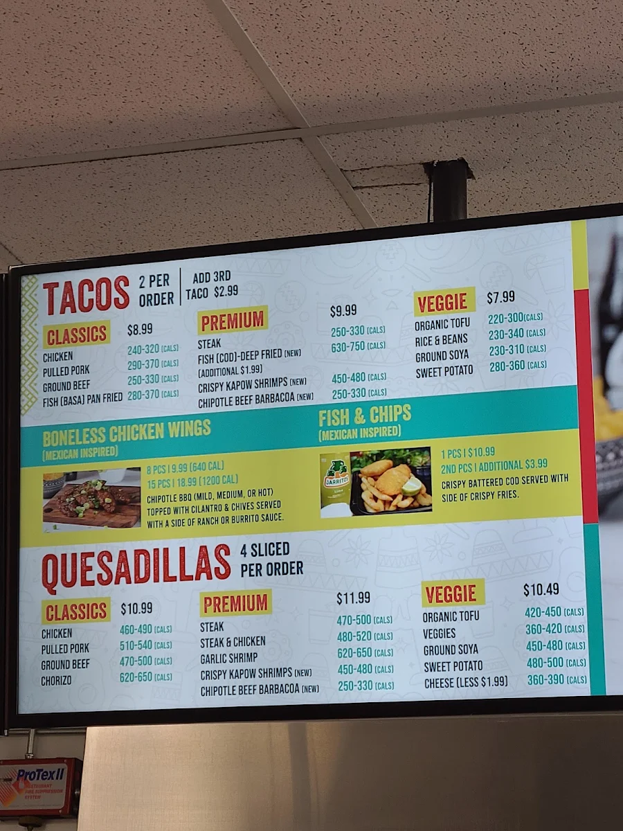 Menu, Fresh Burrito