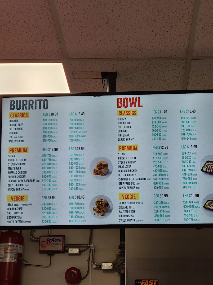 Menu, Fresh Burrito