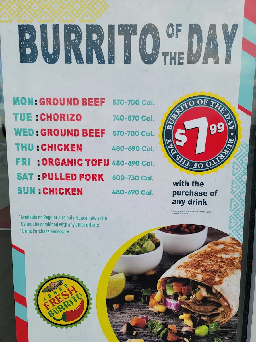 Menu, Fresh Burrito