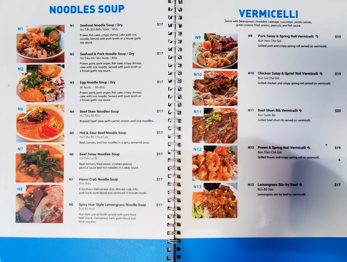 Menu, Kingsway Lemongrass