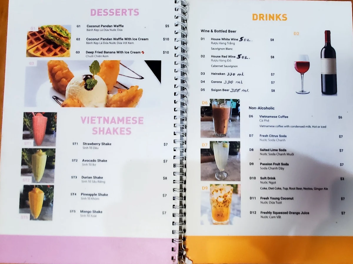 Menu, Kingsway Lemongrass