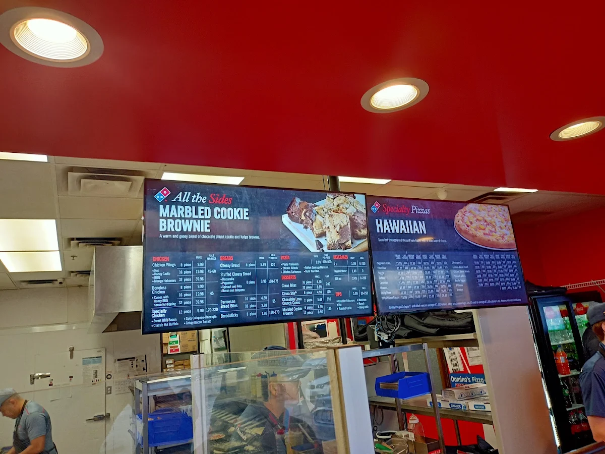 Menu, Domino's Pizza